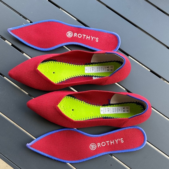 Rothy's The Point Vibrant chilli Red Women's Flats 10 - Picture 4 of 6
